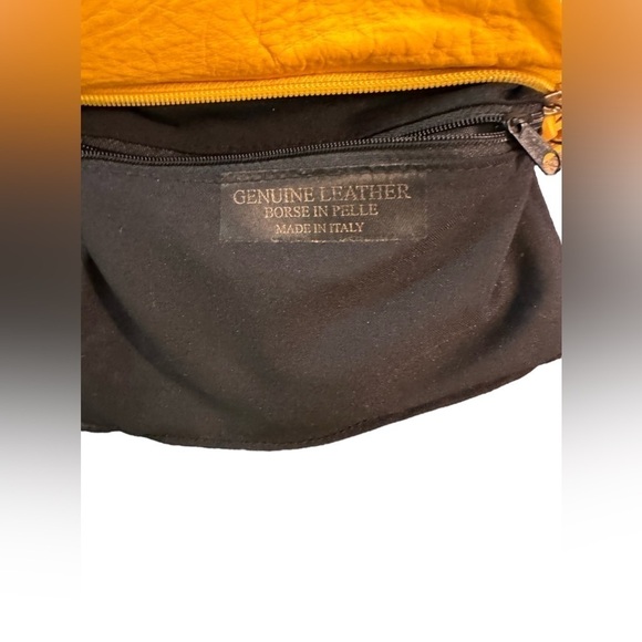 Borgo Degli Etruschi | Italian Yellow Leather Crossbody/Clutch - Picture 9 of 9